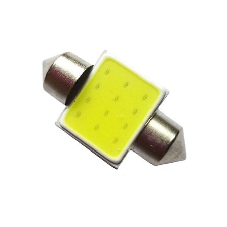 10 stk hvite 31mm COB8 LED-pærer for bilinnredning, kuppel, kart