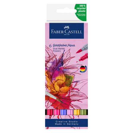 Faber-Castell Goldfaber Aqua Dual Marker 6-sæt Flowers