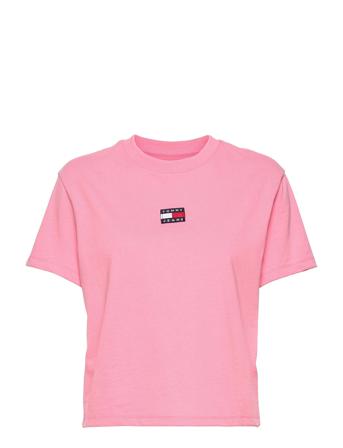 Tjw Tommy Center Badge Tee T-shirt Top Lyserød Tommy Jeans
