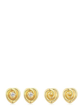 LUV AJ | The Coquille Studs Set- Gold | ONE SIZE