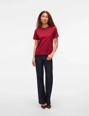 Vero Moda Vmpaulina Ss T-Shirt Jrs Noos - Red - S