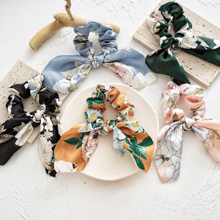 #Hårbånd 5 stykker sateng kaninører kolon hårstrikker stoff hår#