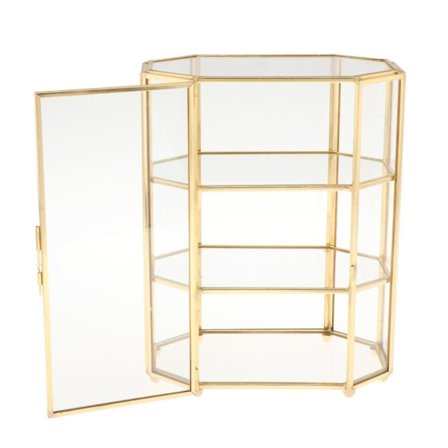 3-lags Smykkeboks Glas Makeup Organizer Smykkeboks Multifunktionel Display Case Til Kommode
