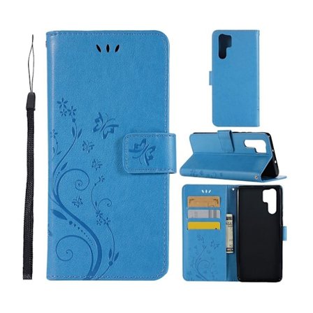 Butterfly läder Huawei P30 Pro fodral - Blå