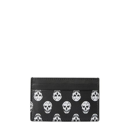 Alexander McQueen Skull Print Card Holder Sort, Herre Punge og Kortholder, Størrelse: ONE Size