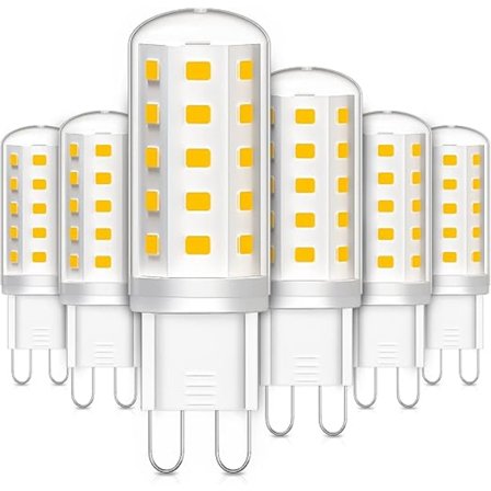 6-pack G9 LED-lampor, 3W motsvarande 30W halogenlampa, varmvit