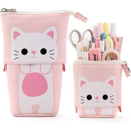 Kyn kotelo, piirretty kissa kyn pidike pystyss kyn pussi tarvikekotelo lahja sininen Qi Cheng