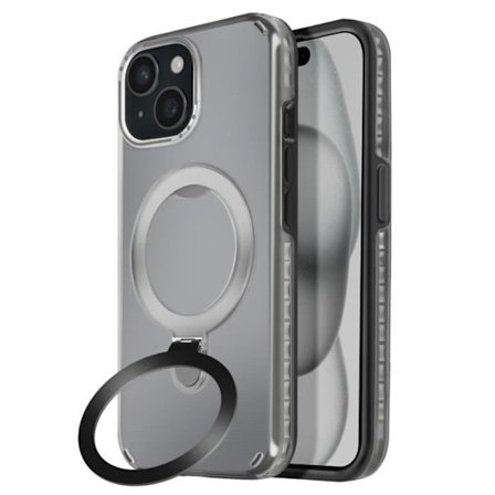 MagSafe-skal för iPhone 15 Plus och 14 Plus Stötresistent Fällbart Stöd Svart