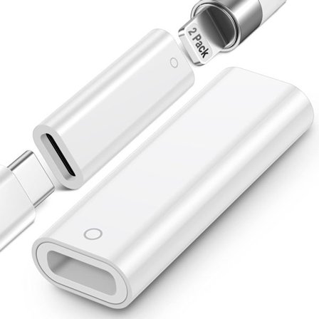 2025 Siste Modell 2-pakning USB C til Pencil 1. Gen Adapter, USB-C Hunn til Lightning Hunn Adaptere for Apple Pen 1. Generasjon, Type C