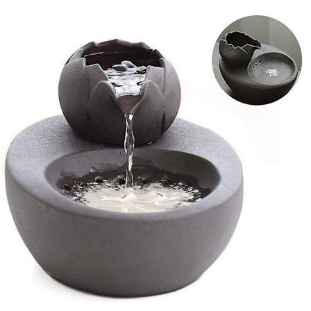 Keramisk kæledyrsvanddispenser - Lotus Vertical Cat Drikkefontæne