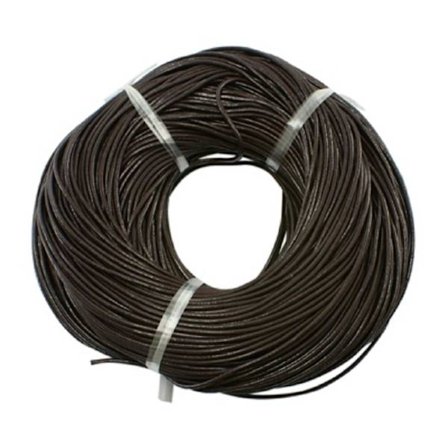 5 mt. Coconut Brun Läderrem 4 mm. tjock