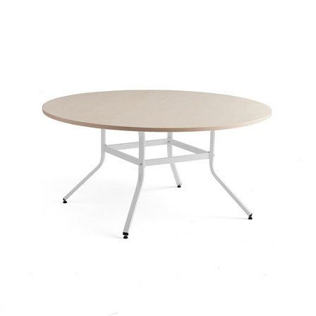 Bord, Ø1600 mm, höjd 740 mm, vit, björk