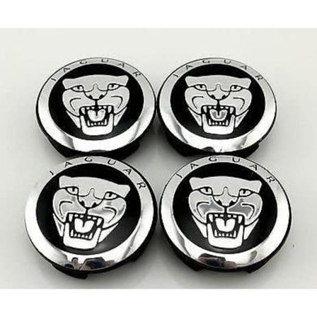 Sæt af 4 Sorte 59mm HUB CAP Hjul Center Caps til JAGUAR X TYPE X
