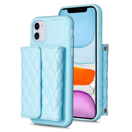 Bf23-stil korthållare Phone case För Iphone 11, Pu Läder+tpu Kickstand Cover Blue