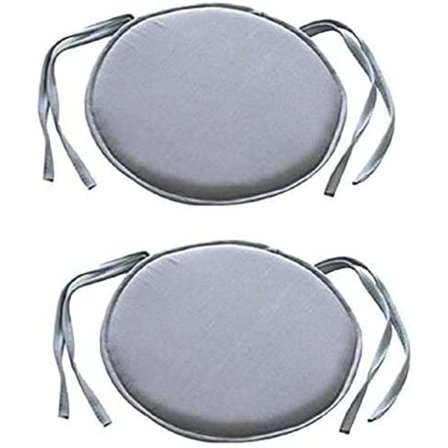 Sæt med 2 polstrede havehyndepuder med bånd 38 x 38 cm grå