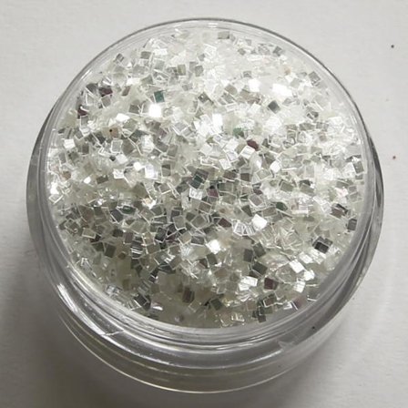 Negleglitter - Firkantet - Hvid is - 8ml - Glitter