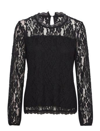 Crkit Lace Ls Blouse Black Cream