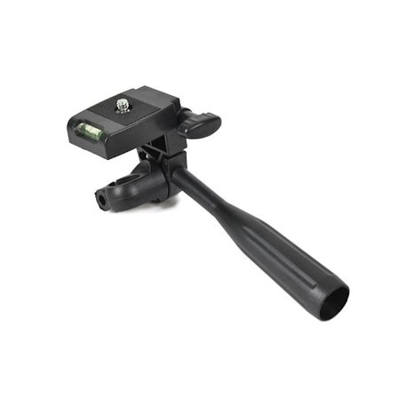 Kolmijalan pää, laseritasojen levy, muoviset sovittimet, käsivarren kiinnike