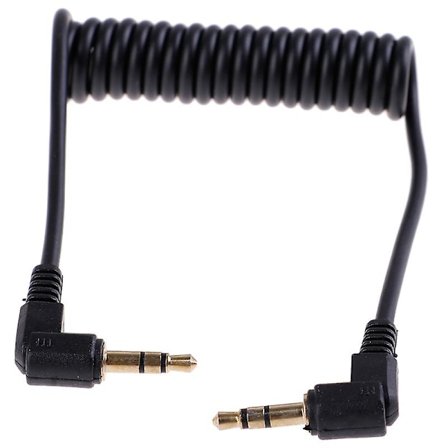 Spiral Audio Kabel Jack Rett Vinkel 90 Grader 3.5mm Jack Aux Kabel