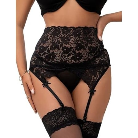 Sexiga damstrumpeband i stora storlekar, höga transparenta spetsstrumpor, strumpebandsset, strumpor och strumpebandsset, strumpebandshållare, sexiga 