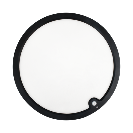 Aneta Lighting Ring 15/300 PIR Plafond med PIR-sensor, Ø293x24 mm, svart, Belysning