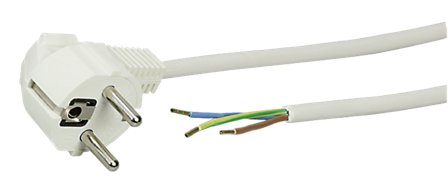 Z 2404585 Ledningssett vinklet, hvit, 2,5 m F 3G1,0, Stikkontakter & kabler