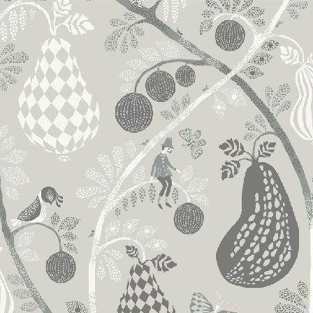 Littlephant Tapet Fruit Garden Tapeter Grå