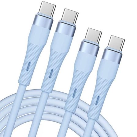 2x USB-C till USB-C Snabbladdningskabel 60W för iPhone 16 16e 16 Pro iPhone 15 15 Pro - Blå 1M