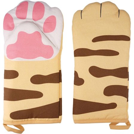 1 par Katte Grydelapper, 31 cm Skridsikre Grydelapper Med Blødt Bomuldsfor, Grydelapper Lavet Af Bomuldsisolering, Varmebestandige Grydelapper Til Ovn