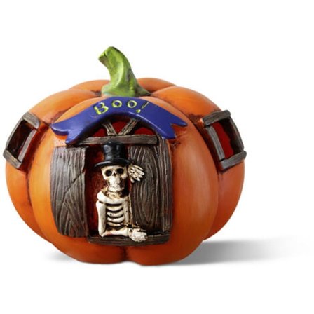 Halloween Utomhus Strängljus, Halloween Jack-o-lantern Resin Skalle Sittande Jack-o-lantern Trädgårdsdekoration Skalle (Ty