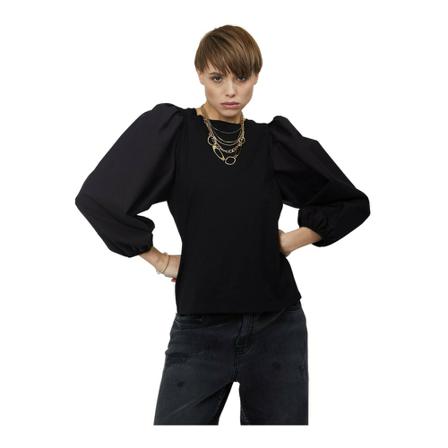 Silvian Heach T-shirt with wide puff sleeves , Zwart , Dames , Maat: L