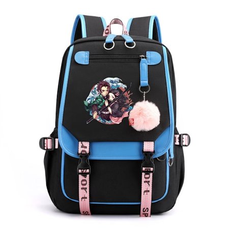 1 stk Demon Slayer Anime Hero Prints Nylon Ryggsekk, Stor Kapasitet Multifunksjonell Ryggsekk For Skole, Jobb, Fotturer, Shopping, Reise Og Camping
