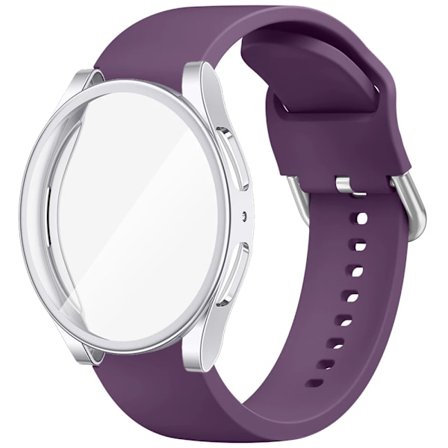 TPU-fodral + silikonarmband för Samsung Galaxy Watch 4 5 6 7 40mm 44mm Armband Skärmskydd Stötfångare för Galaxy Watch 4 5 6 7