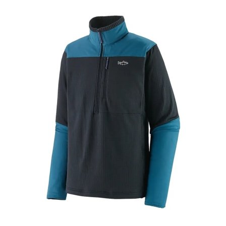 Patagonia M's L/S R1 Fitz Roy 1/4 Zip Pitch Blue - S