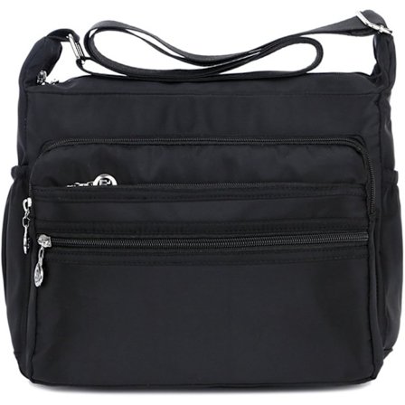 Nylon Oxford Messenger Bag (svart), avslappnad canvas för dam