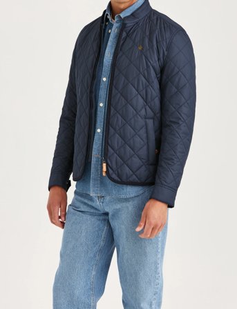 Morris Teddy Quilted Jacket - Navy - XXL