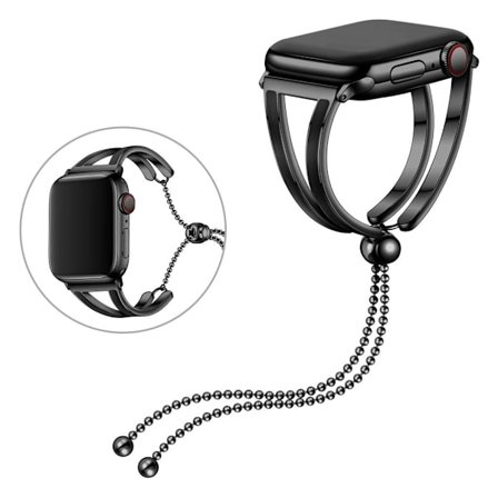 Apple Watch Series 6 / 5 40mm fashionable rustfrit stål rem - sort / sort