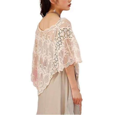 Hollow Out Spets Sjal Broderi Blus Beachwear Bikini Cover Up