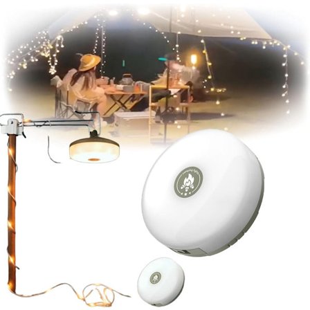 10-meters Camping Ljusslinga - Stämningsfull Ljusslinga - Varmvitt Ljus - Tältlampa - IP44 Vattentät - USB-C Uppladdningsbar LED Campinglampa