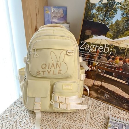 Student Skolväska Kvinnors Skolväska Hög Skola Mellanstadiet Student Mori Flicka Grundskolestudent Barn Ryggsäck-Gul