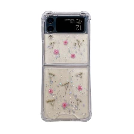 Gypsophila-puhelinkotelo Galaxy Z Flip3:lle, vaaleanpunainen