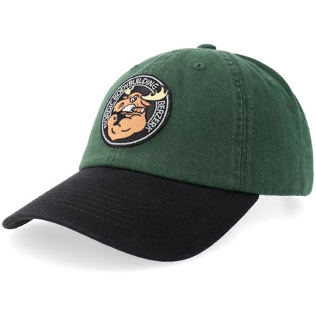 Berzerk - Jacked Moose Black Round Washed Dark Green/Black D Unconstructed Green Cap - @ Hatstore