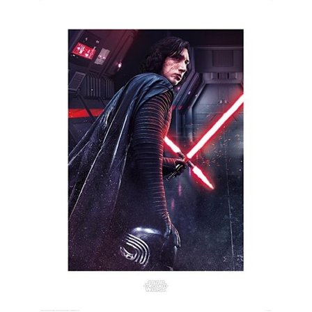 Star Wars: The Last Jedi Kylo Ren Rage Print 40cm x 30cm Grå/Svart