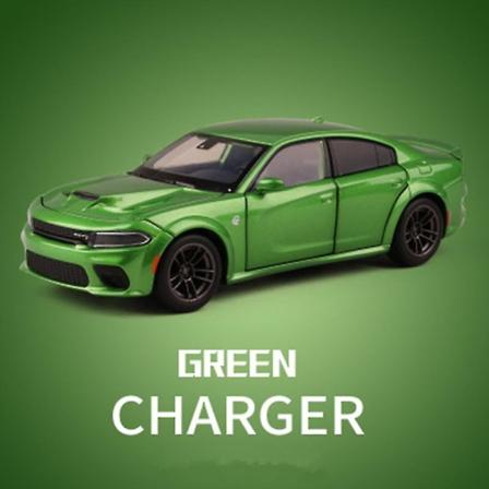 1:32 Dodge Challenger Srt Legering Sportsbil Modell Diecast & Leke Metall Muskelbil Modell Simulering Lyd Og Lys Barnegaver Hellcat Green