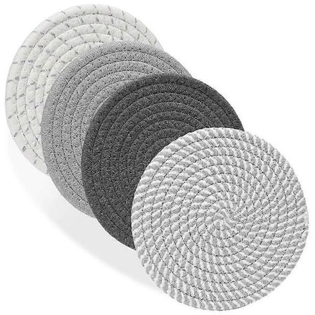 4-pack Grytunderlägg för Varma Rätter 18 cm Värmebeständiga Underlägg för Köksbänkar Bord Isolerande Mattor jn