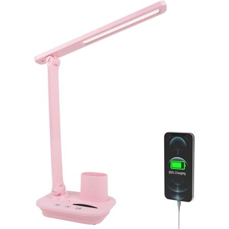 Skrivebordslampe, Studie-bordlampe med pennholder, nattlampe wi,ZQKLA