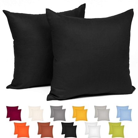 Rootz Pillow Cover Set - Cushions Case - 2 Piece Set - Hypoallergenic - Sort - 100% bomuld - Åndbar stof - 30x30 cm x2