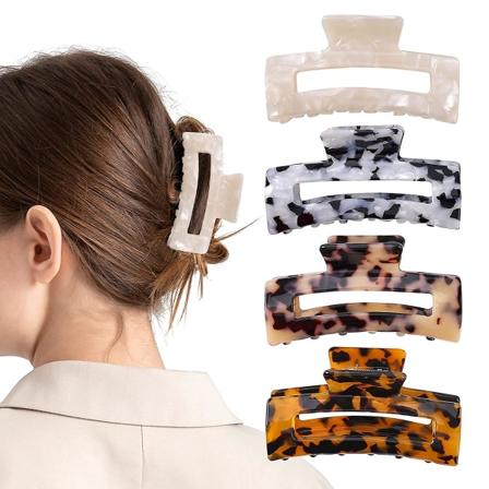 4 stk Store Klø-Hårklipp Tilbehør Butterfly Klipp 3.35" Fast Hårklipp (3-h)"