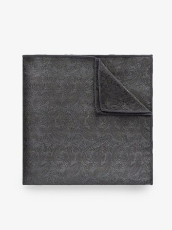John Henric Men's Dark Grey Pocket Square Formal Size Onesize
