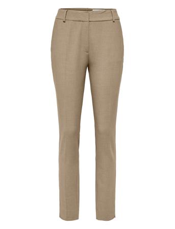 Slfrita Mw Slim Pant Camel Mlg B Noos Bottoms Trousers Slim Fit Trousers Beige Selected Femme